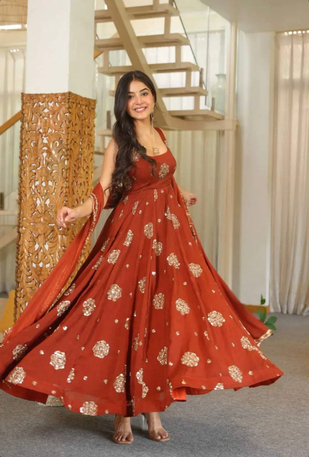 Yutika Elegant Embroidered Ethnic Wear Anarkali Suit Set