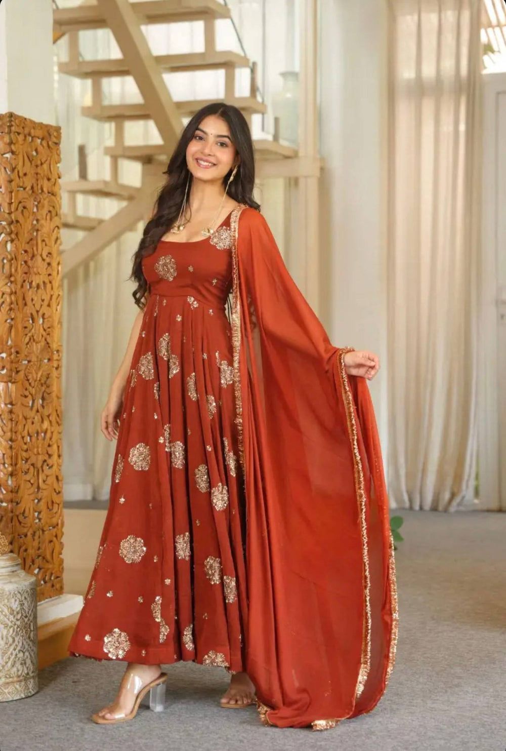Yutika Elegant Embroidered Ethnic Wear Anarkali Suit Set