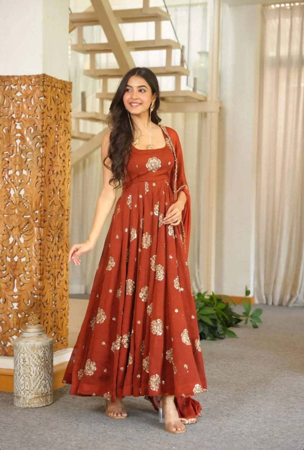 Yutika Elegant Embroidered Ethnic Wear Anarkali Suit Set