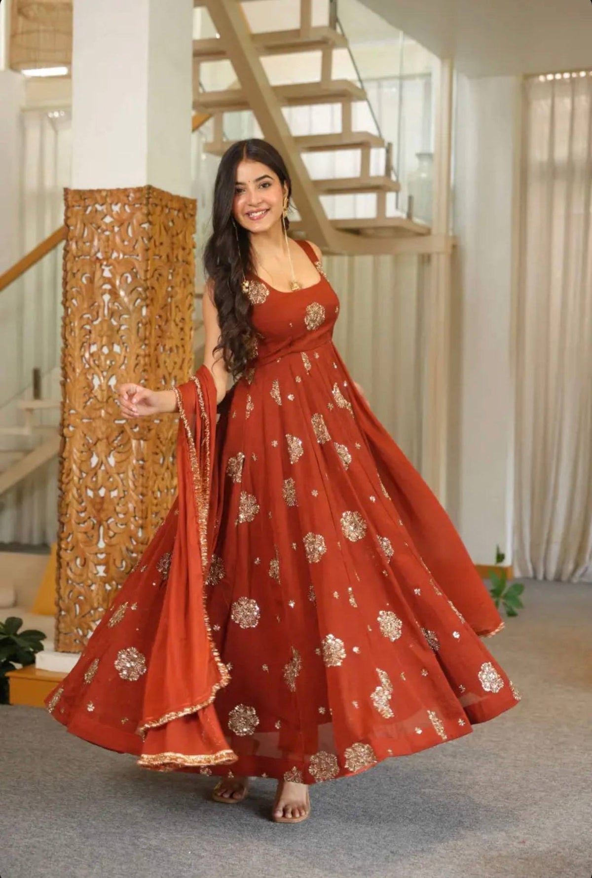 Yutika Elegant Embroidered Ethnic Wear Anarkali Suit Set