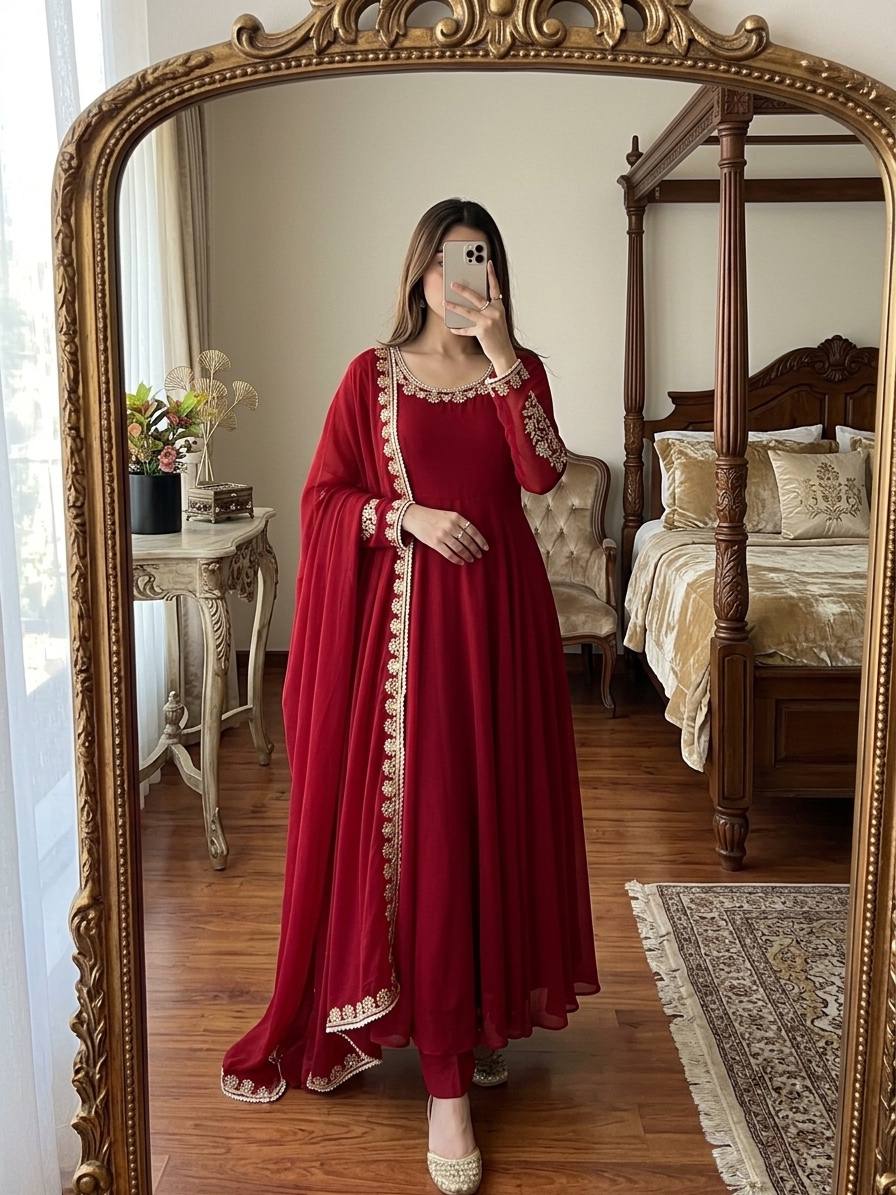 Kashmira Elegant Embroidered Ethnic Wear Anarkali Suit Set