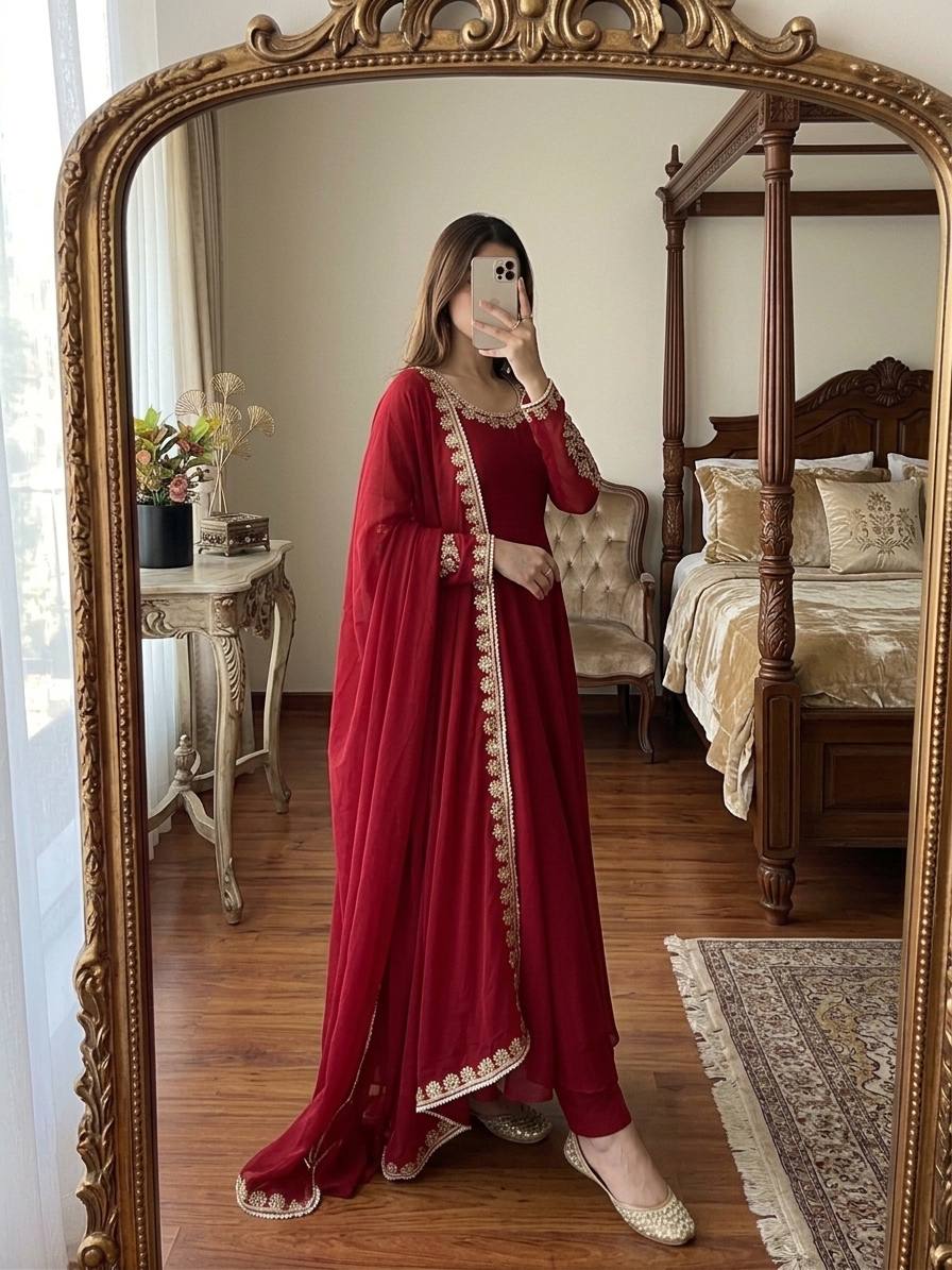 Kashmira Elegant Embroidered Ethnic Wear Anarkali Suit Set