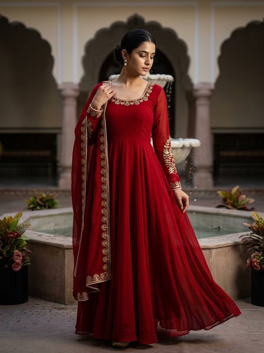 Kashmira Elegant Embroidered Ethnic Wear Anarkali Suit Set