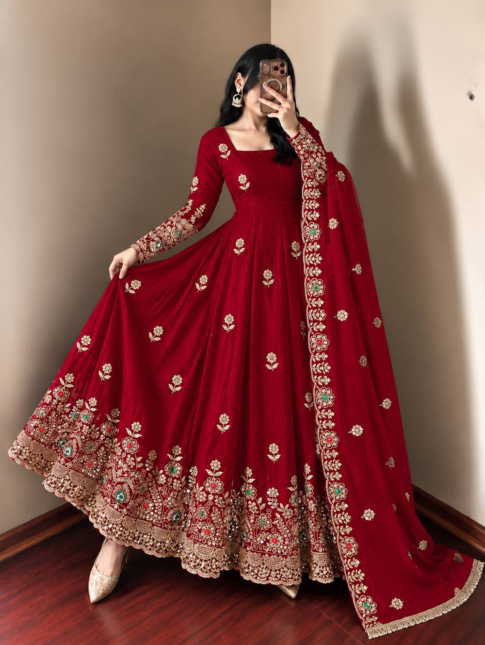 Krutika Elegant Embroidered Ethnic Wear Suit Set