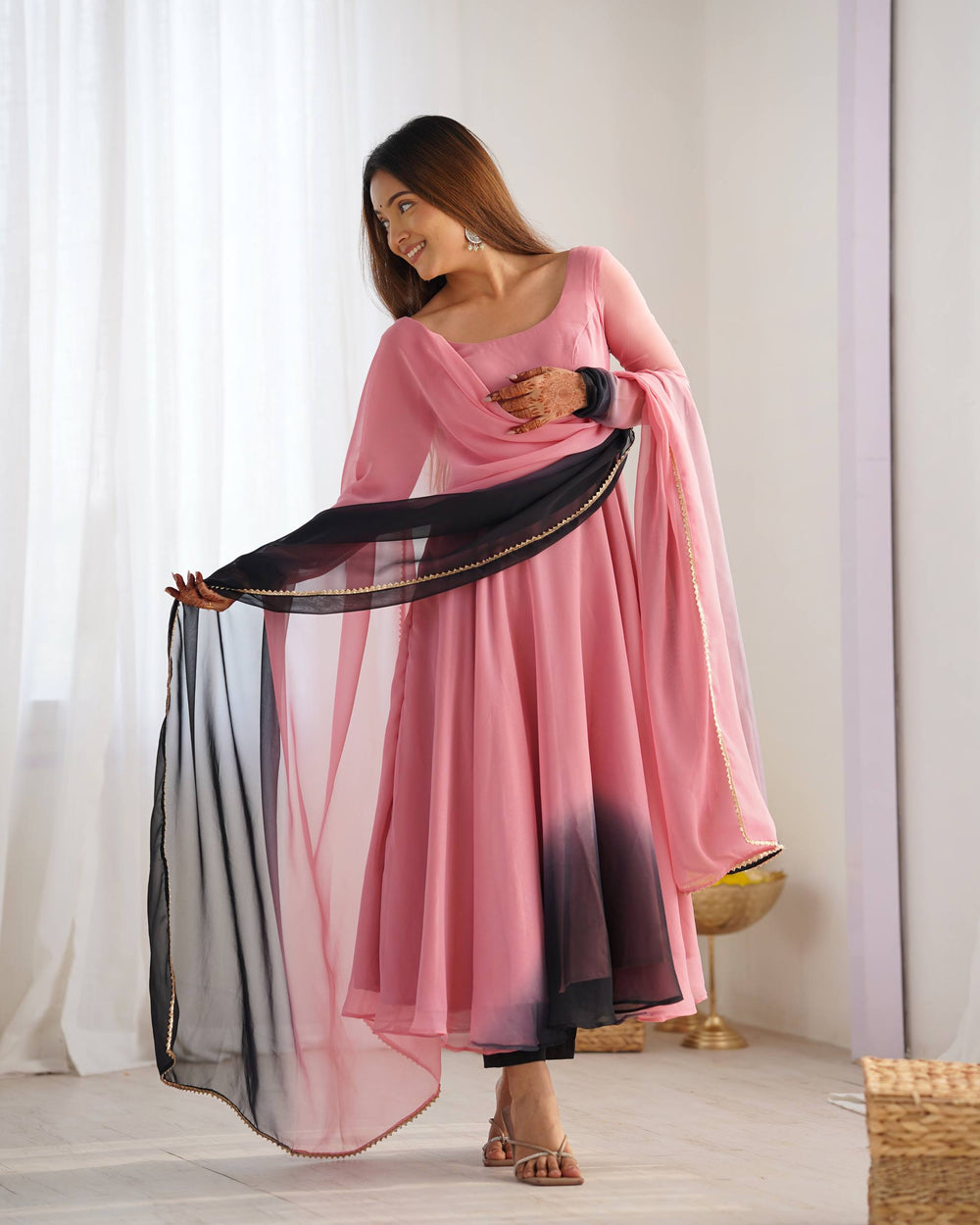 Celeste Blush Ombre Anarkali Set
