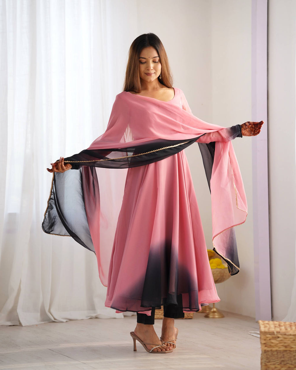 Celeste Blush Ombre Anarkali Set