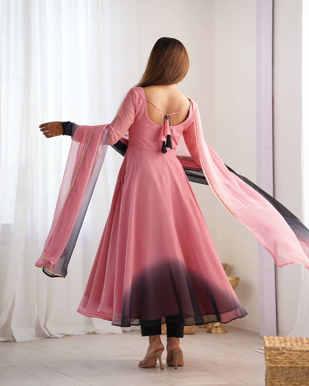 Celeste Blush Ombre Anarkali Set