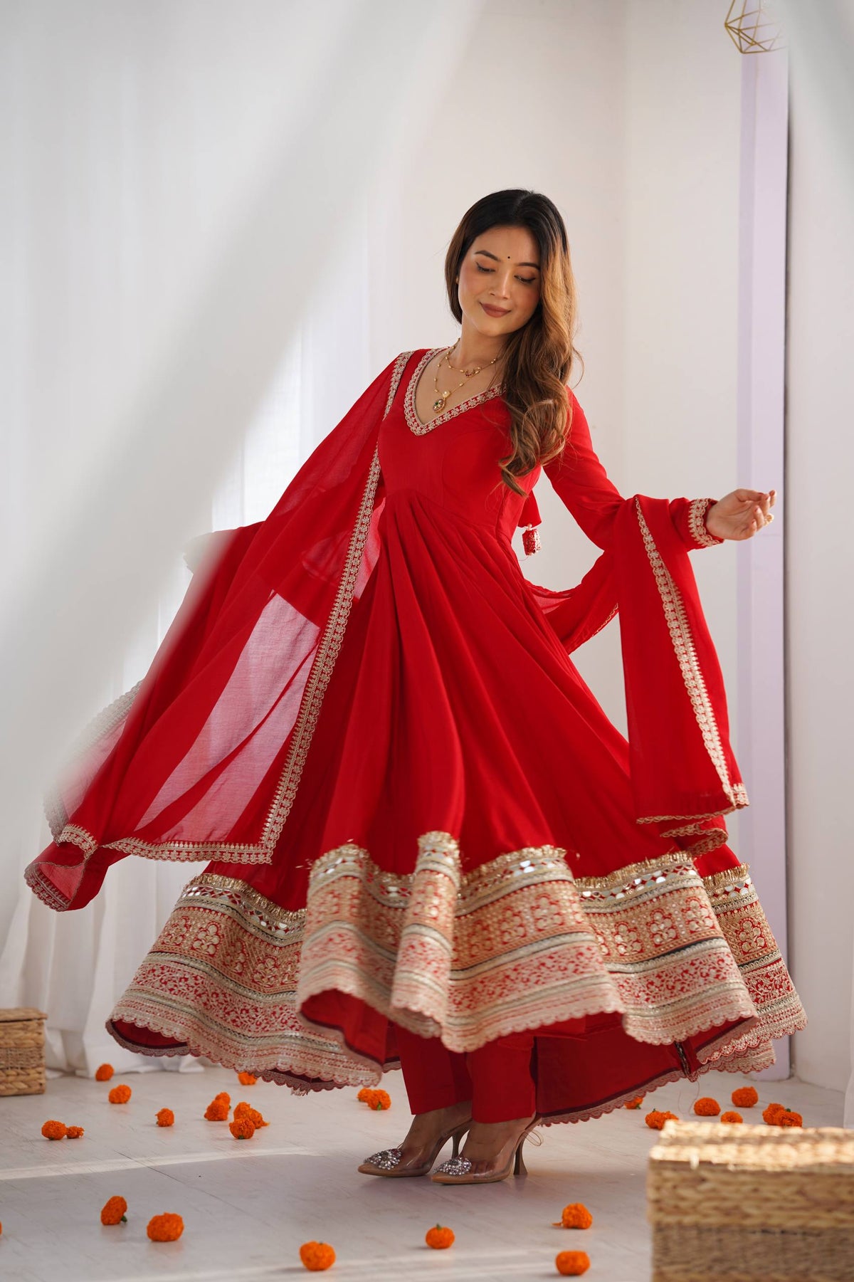 Janhavi Elegant Embroidered Ethnic Wear Set