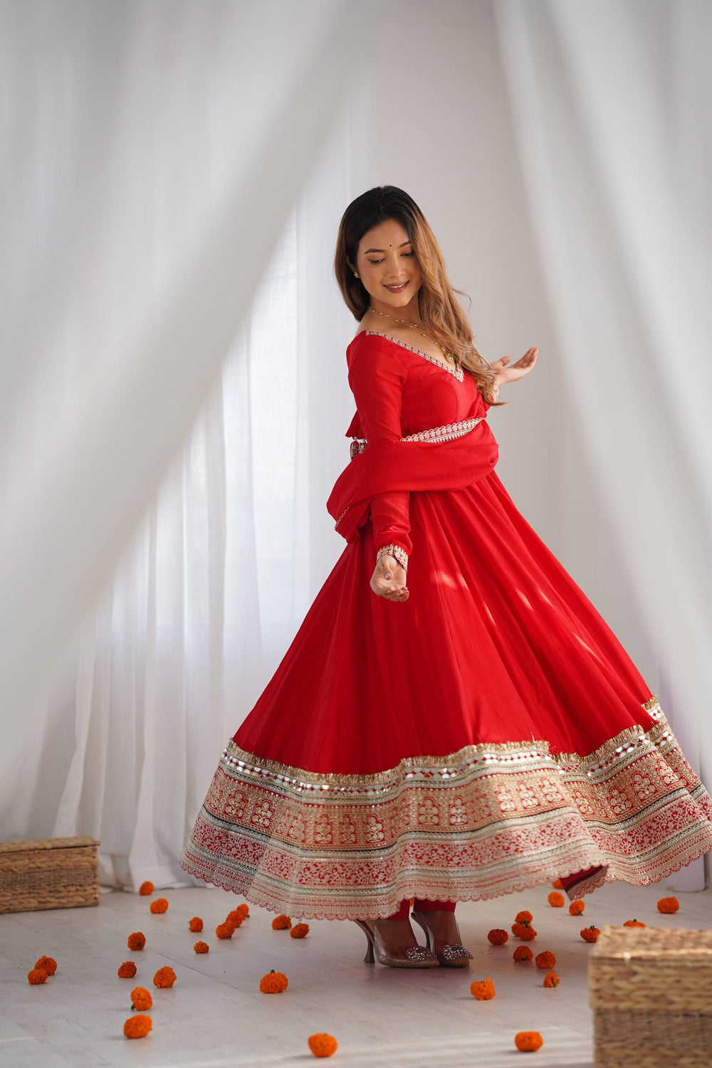 Janhavi Elegant Embroidered Ethnic Wear Set