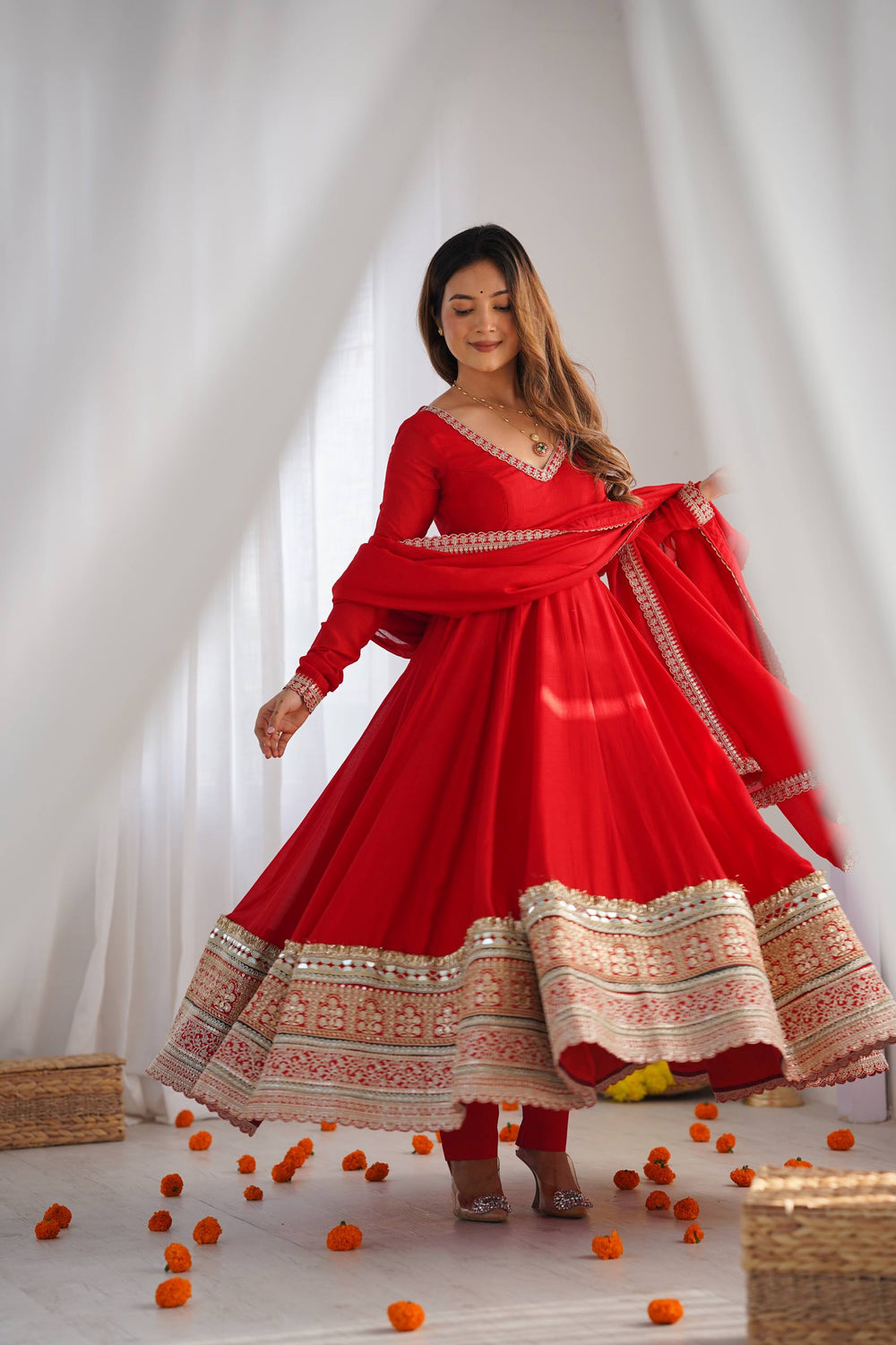 Janhavi Elegant Embroidered Ethnic Wear Set
