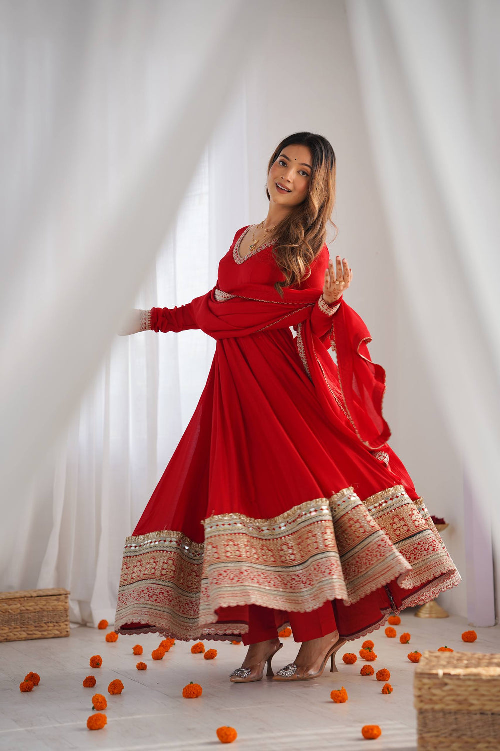 Janhavi Elegant Embroidered Ethnic Wear Set