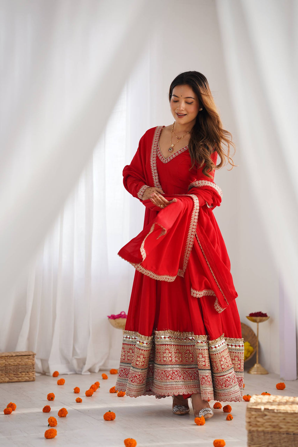 Janhavi Elegant Embroidered Ethnic Wear Set