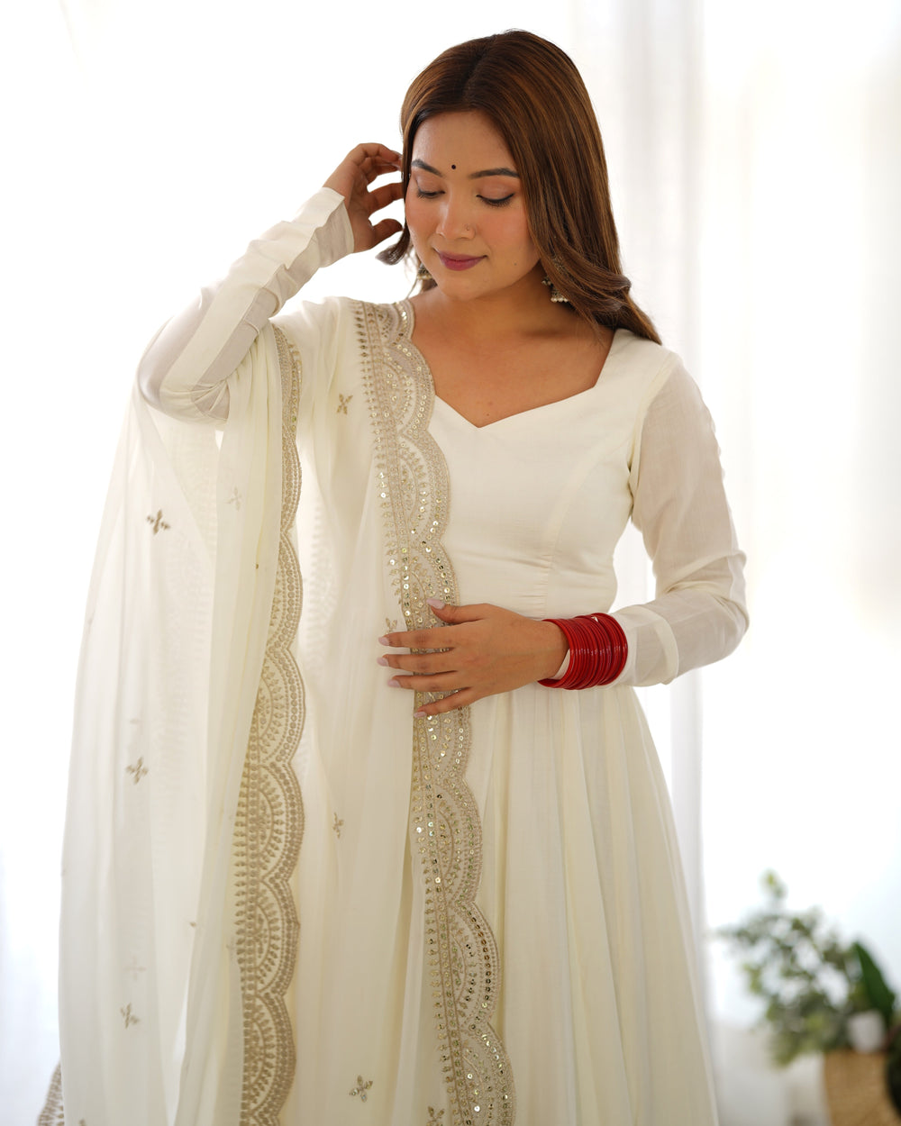 Premium Roman Silk  Abira Signature Edition Anarkali Suit Set