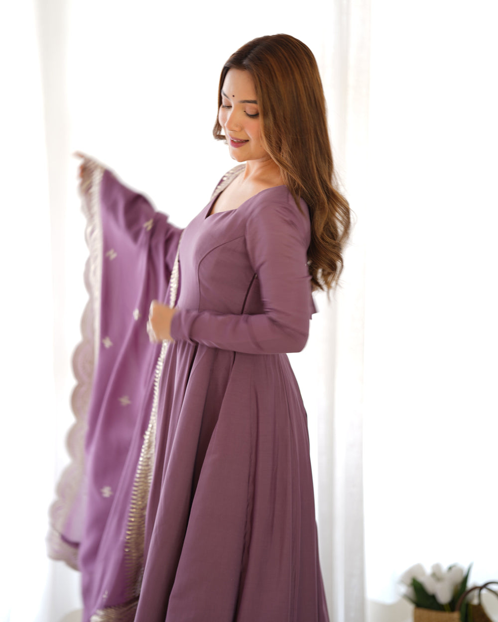 Premium Roman Silk  Abira Signature Edition Anarkali Suit Set