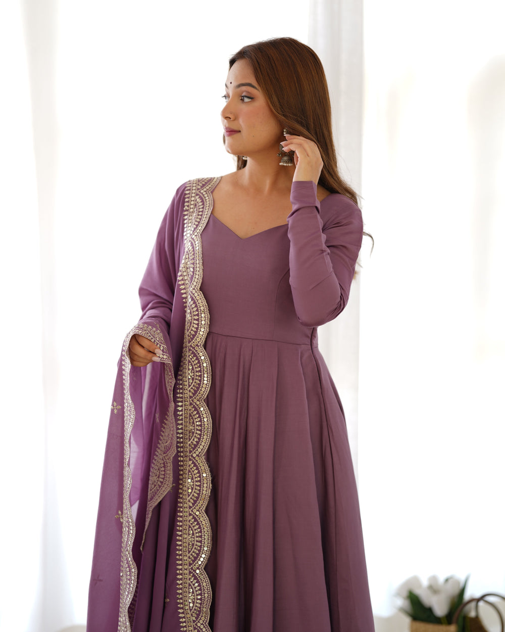 Premium Roman Silk  Abira Signature Edition Anarkali Suit Set