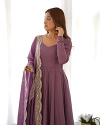 Premium Roman Silk  Abira Signature Edition Anarkali Suit Set