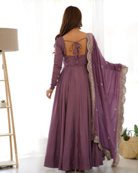 Premium Roman Silk  Abira Signature Edition Anarkali Suit Set