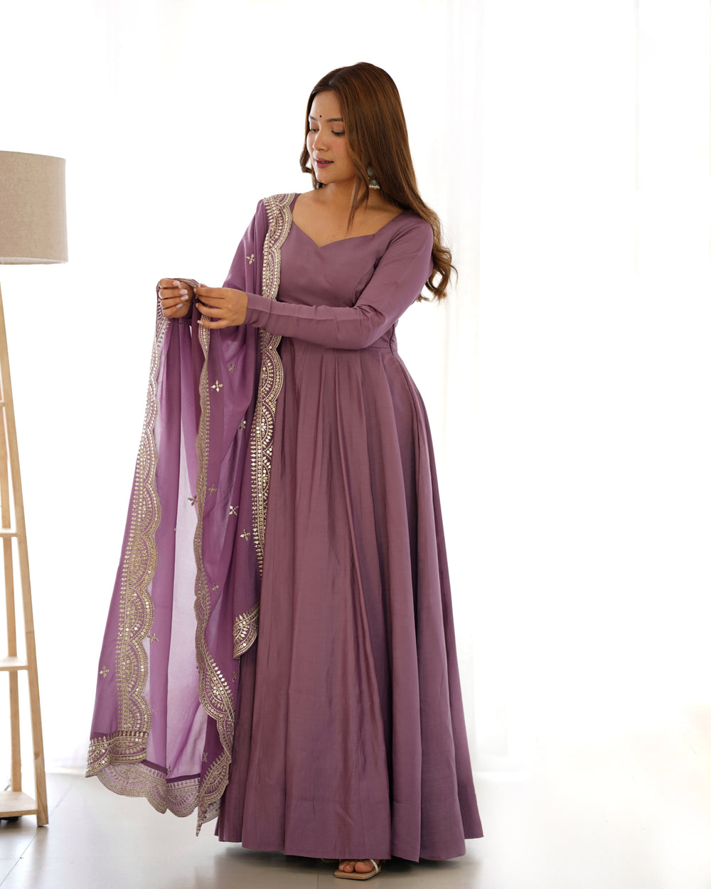 Premium Roman Silk  Abira Signature Edition Anarkali Suit Set