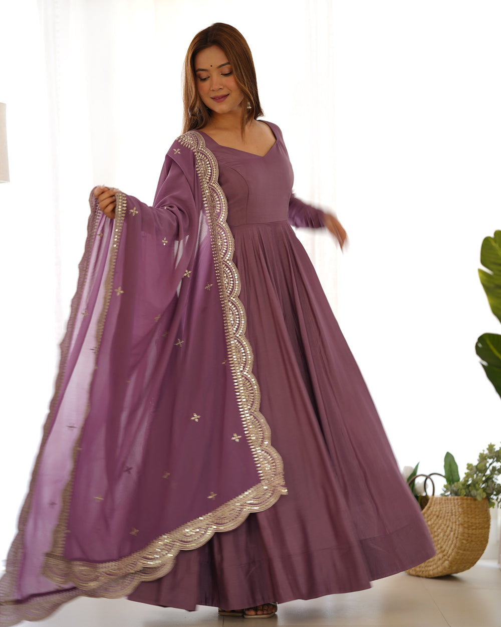 Premium Roman Silk  Abira Signature Edition Anarkali Suit Set