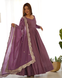 Premium Roman Silk  Abira Signature Edition Anarkali Suit Set