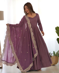 Premium Roman Silk  Abira Signature Edition Anarkali Suit Set