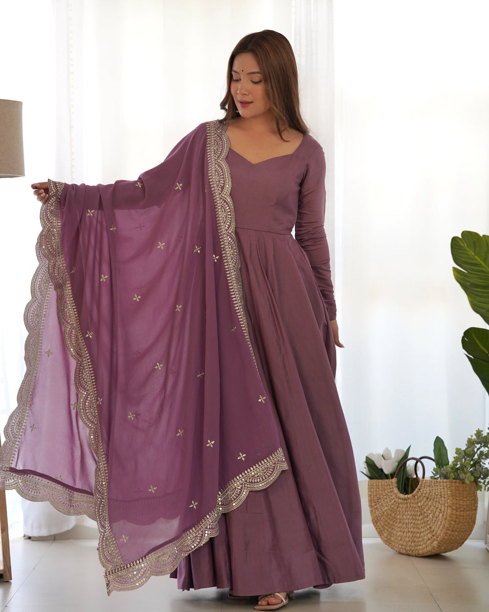 Premium Roman Silk  Abira Signature Edition Anarkali Suit Set