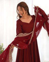 Premium Roman Silk  Abira Signature Edition Anarkali Suit Set