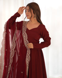 Premium Roman Silk  Abira Signature Edition Anarkali Suit Set