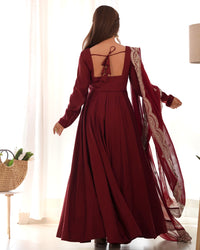 Premium Roman Silk  Abira Signature Edition Anarkali Suit Set