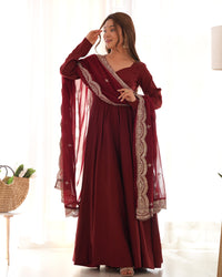 Premium Roman Silk  Abira Signature Edition Anarkali Suit Set