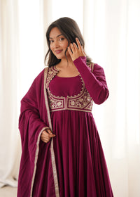 Janhavi Elegant Embroidered Ethnic Wear Suit Set