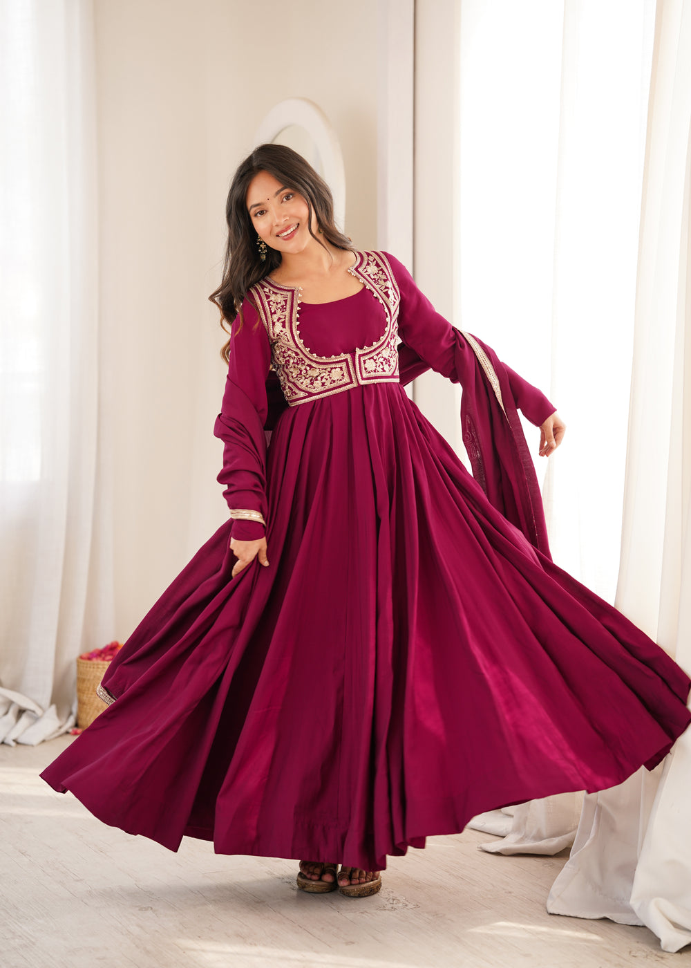 Janhavi Elegant Embroidered Ethnic Wear Suit Set