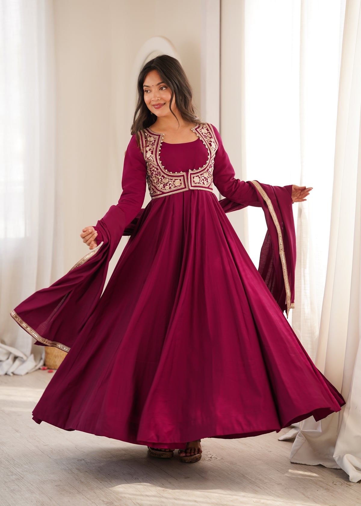 Janhavi Elegant Embroidered Ethnic Wear Suit Set