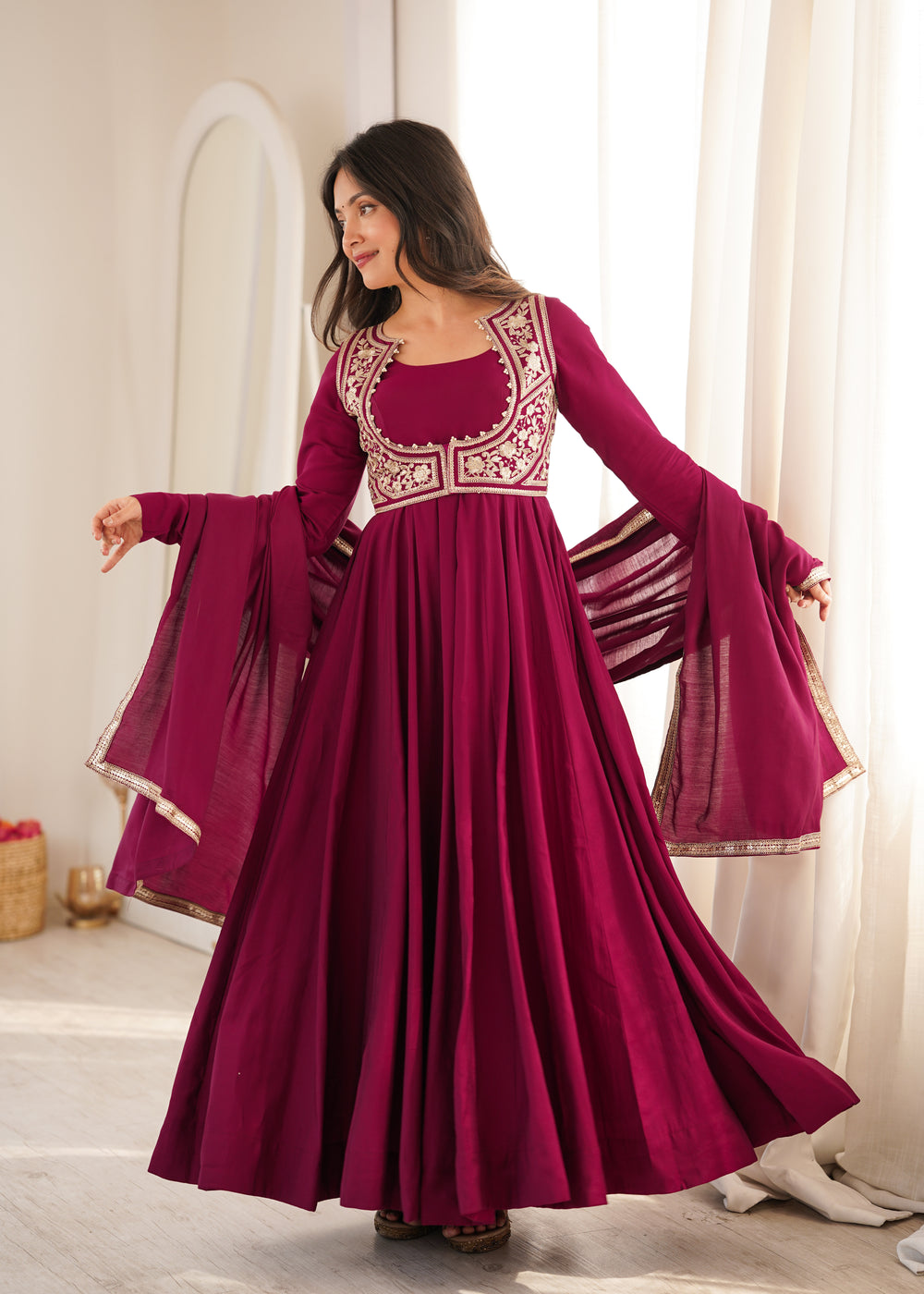 Janhavi Elegant Embroidered Ethnic Wear Suit Set