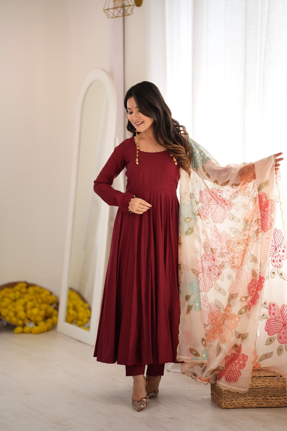 Vamika Elegant Embroidered Ethnic Wear Set
