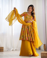 Yellow Garden Sharara Set