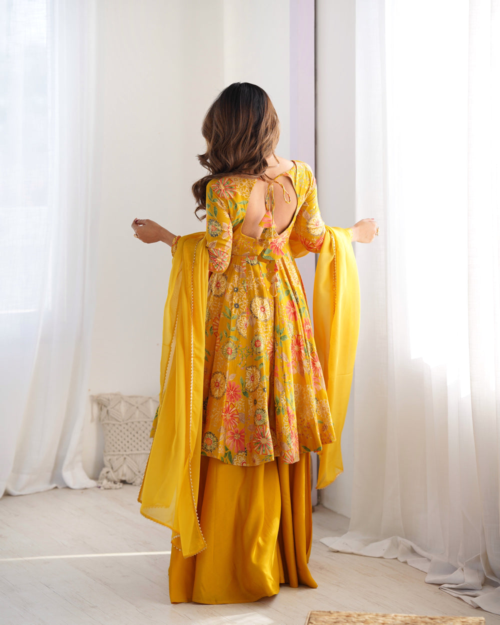 Yellow Garden Sharara Set