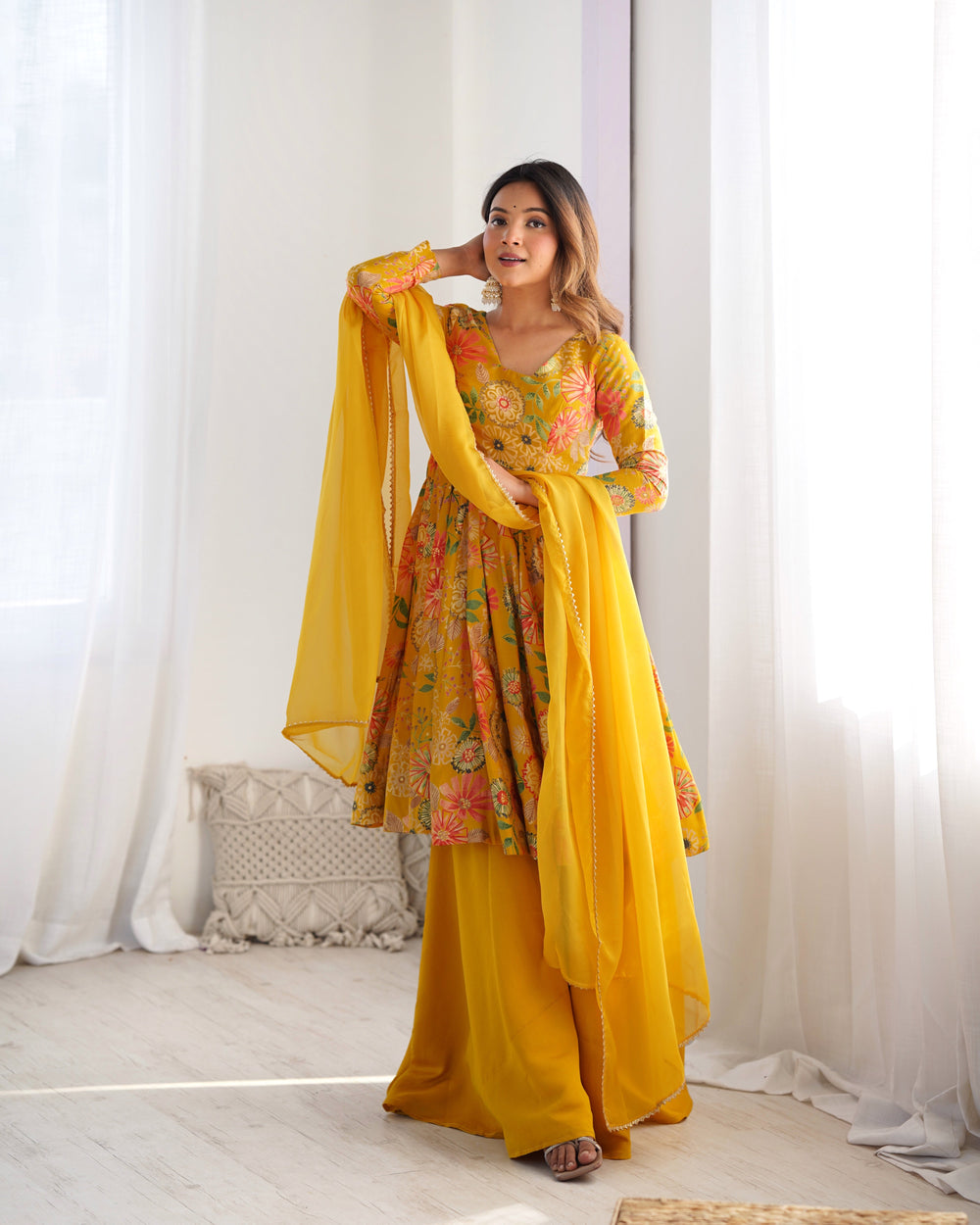 Yellow Garden Sharara Set