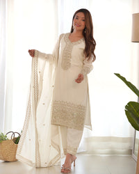 Charviika Elegant Embroidered Ethnic Wear Anarkali Sut Set