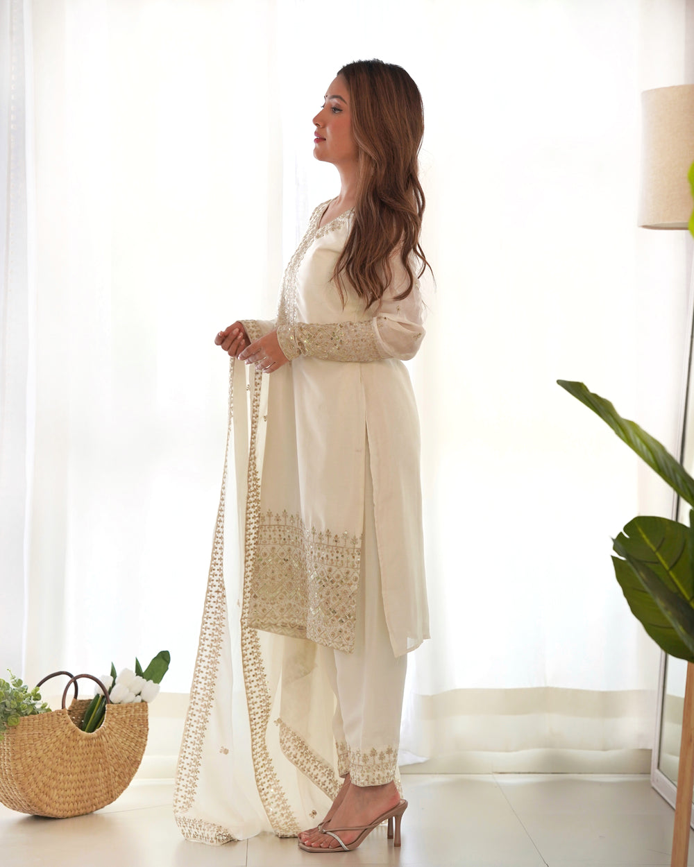 Charviika Elegant Embroidered Ethnic Wear Anarkali Sut Set