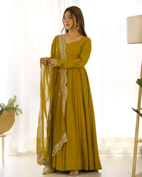 Premium Roman Silk  Abira Signature Edition Anarkali Suit Set