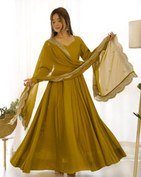 Premium Roman Silk  Abira Signature Edition Anarkali Suit Set