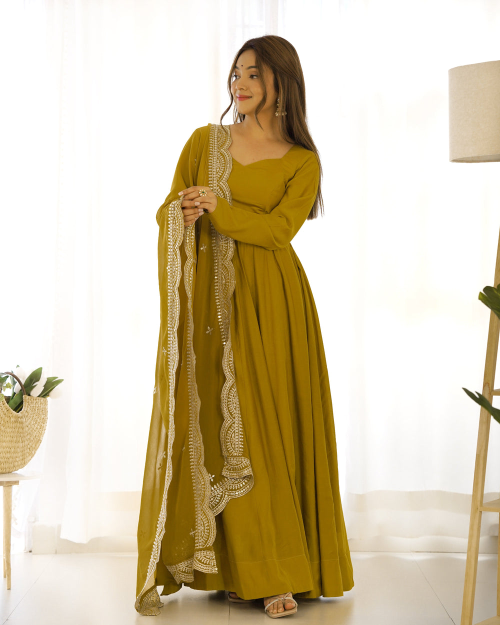 Premium Roman Silk  Abira Signature Edition Anarkali Suit Set