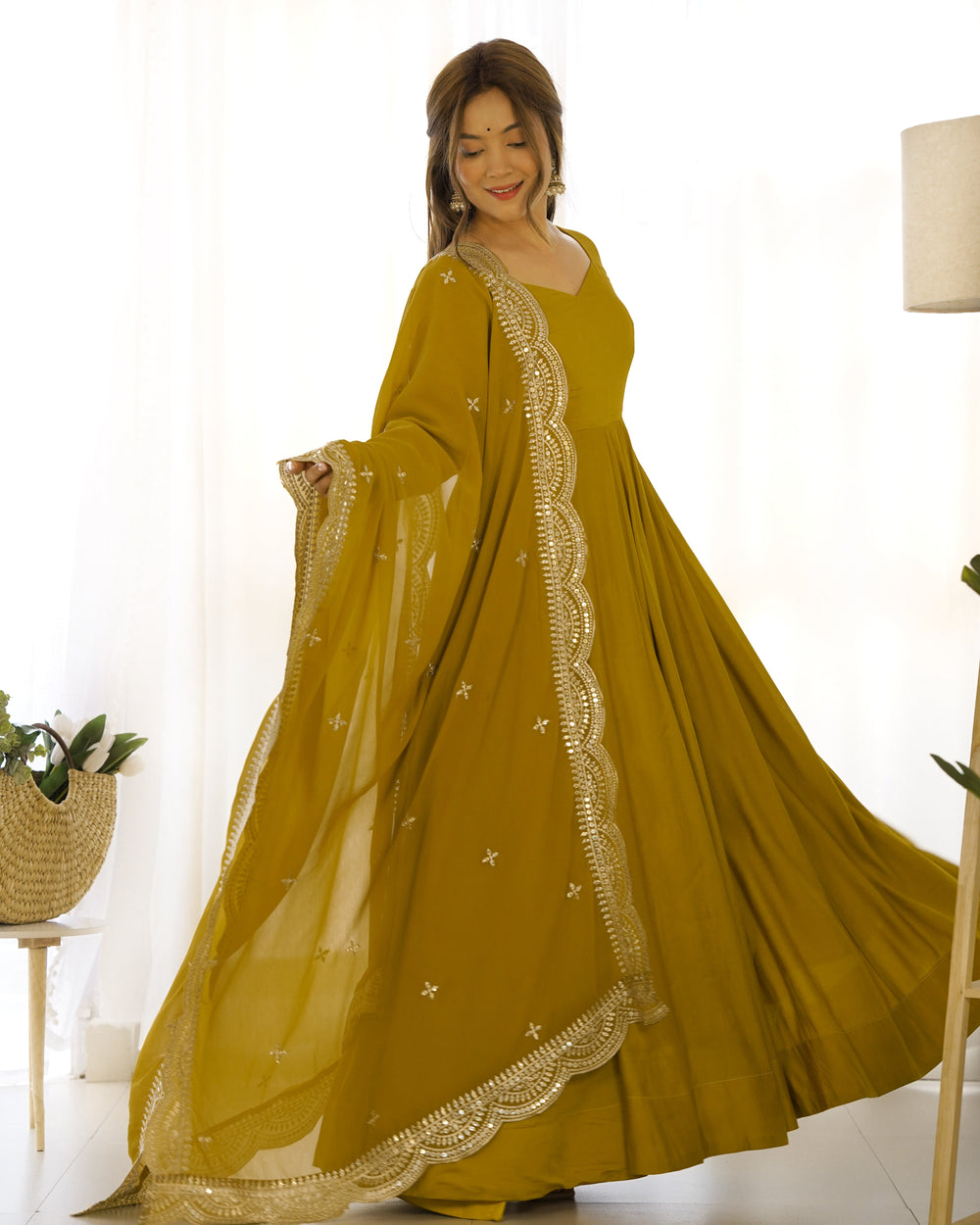 Premium Roman Silk  Abira Signature Edition Anarkali Suit Set
