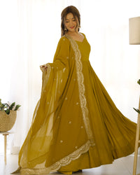 Premium Roman Silk  Abira Signature Edition Anarkali Suit Set