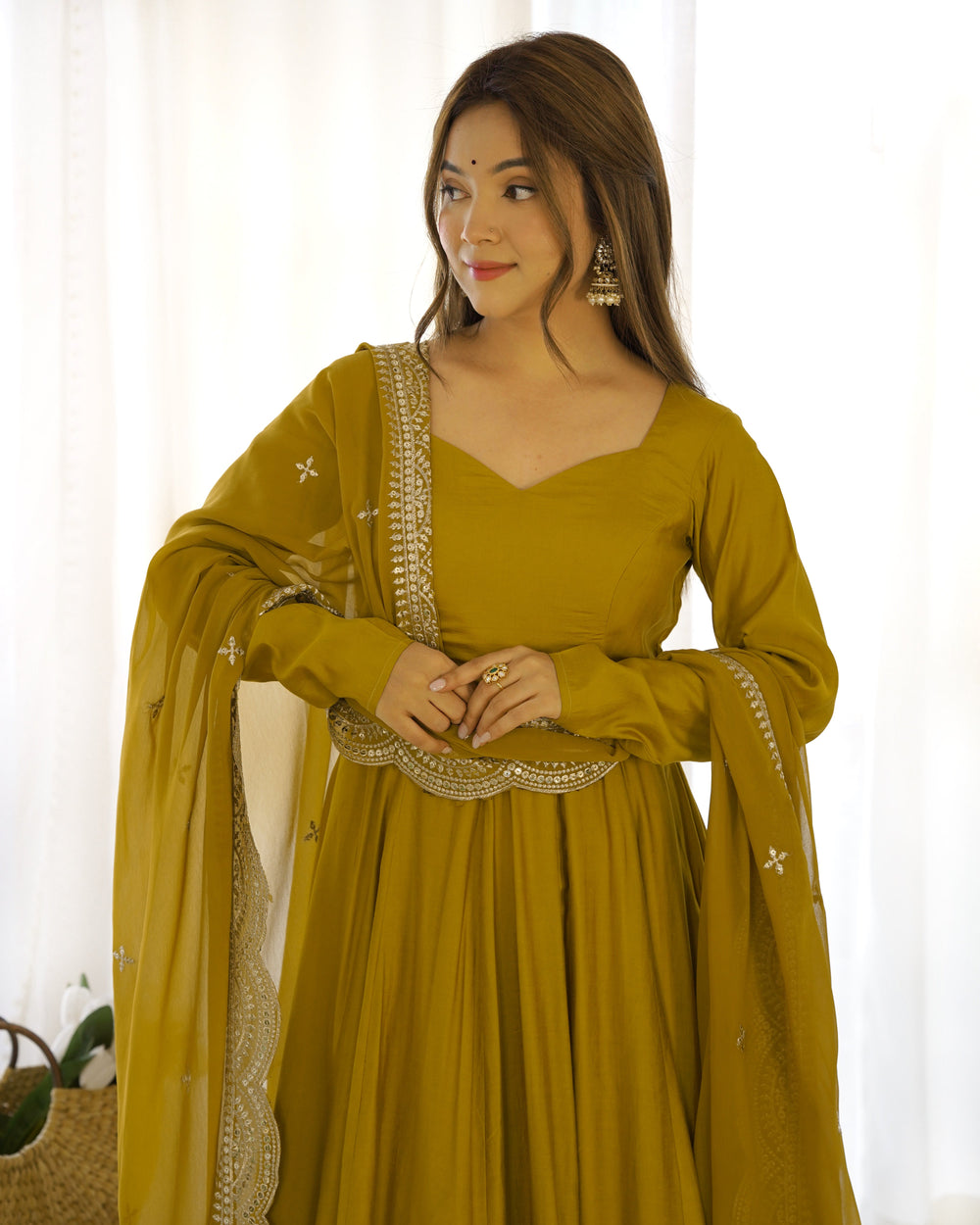 Premium Roman Silk  Abira Signature Edition Anarkali Suit Set