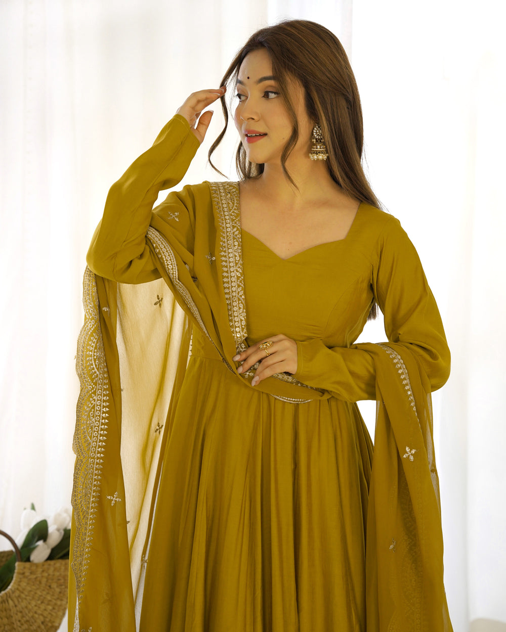 Premium Roman Silk  Abira Signature Edition Anarkali Suit Set