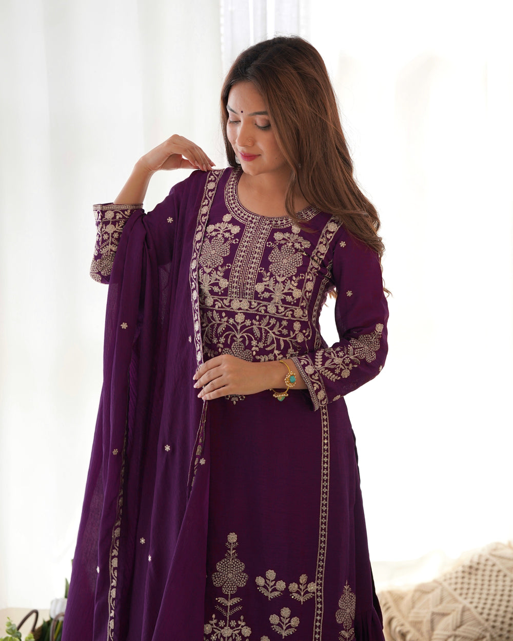 Premium Chinnon Silk Abira Signature Edition Anarkali Suit Set