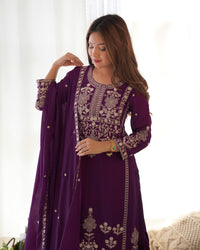 Premium Chinnon Silk Abira Signature Edition Anarkali Suit Set