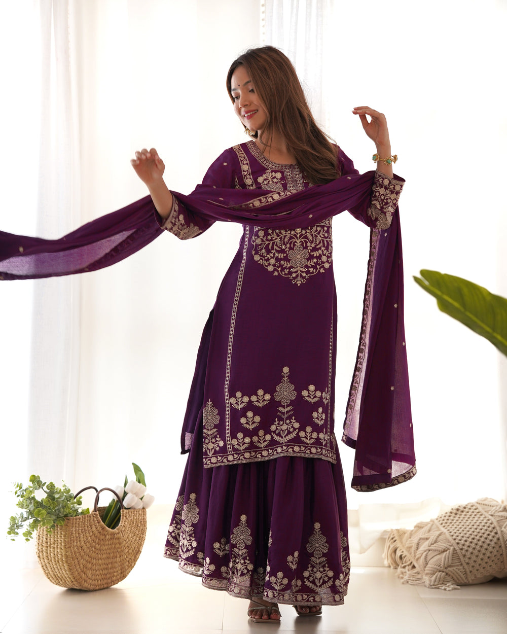 Premium Chinnon Silk Abira Signature Edition Anarkali Suit Set